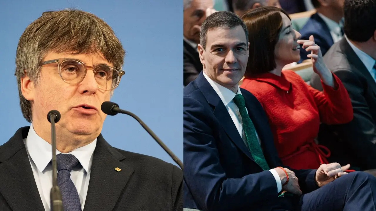 De izquierda a derecha el expresidente catal&aacute;n, Carles Puigdemont y el presidente del Gobierno, Pedro S&aacute;nchez. / EP