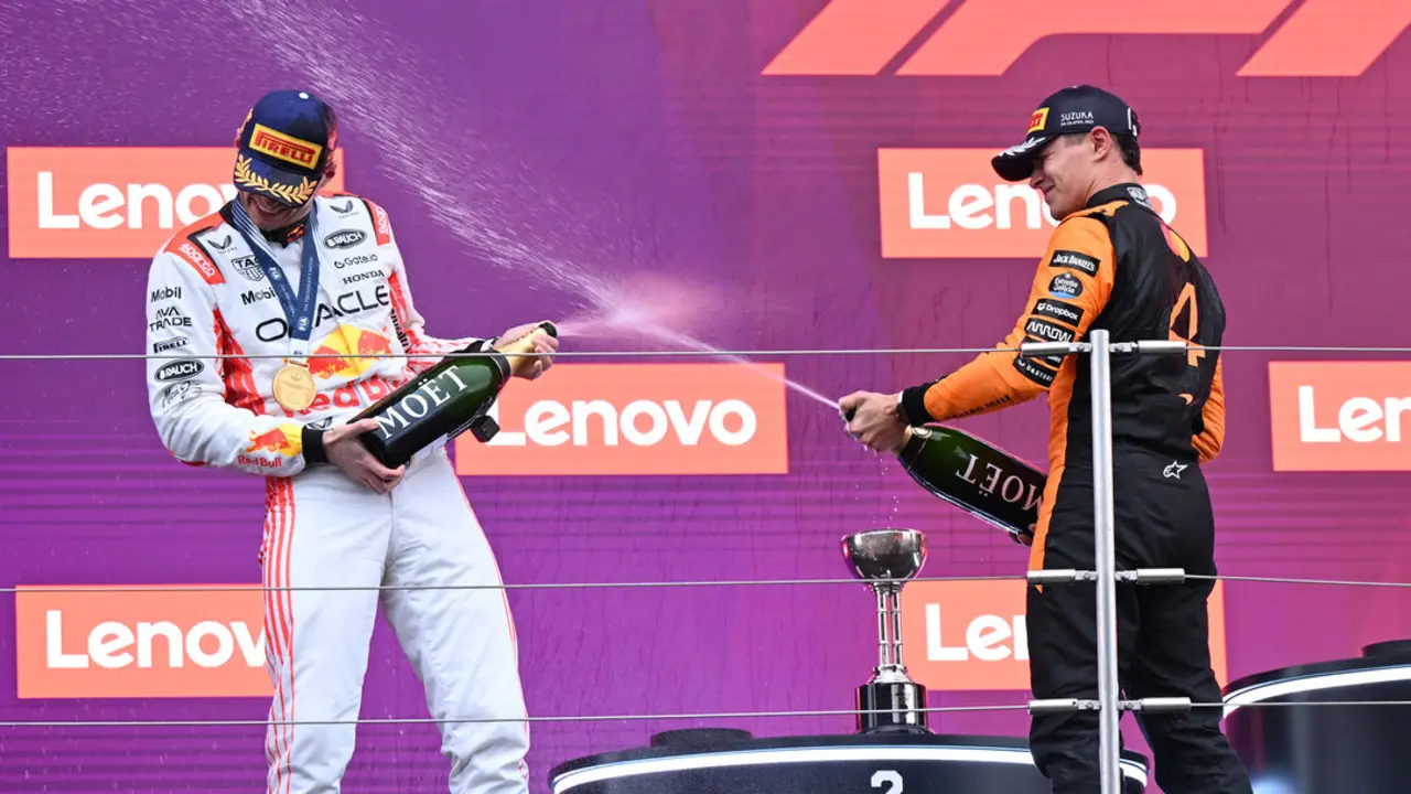 Verstappen junto a Norris tras la carrera. / F1
