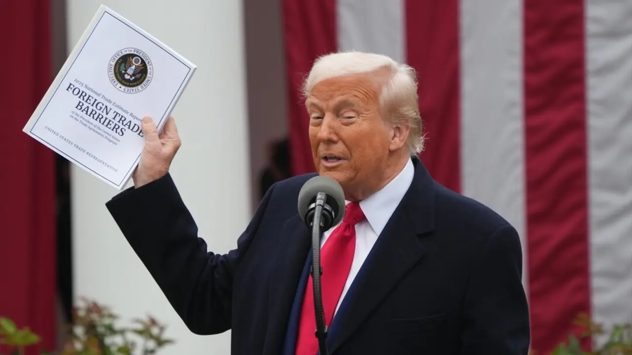 Donald Trump durante el anuncio de los aranceles. / Chris Kleponis