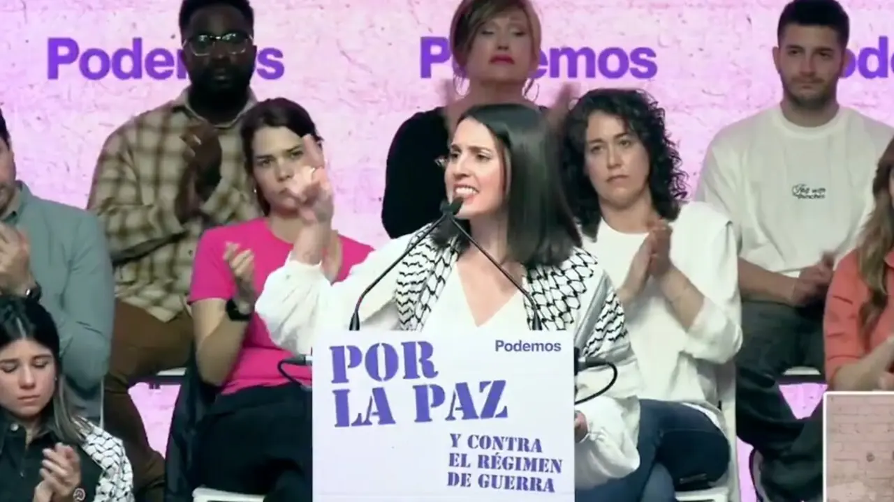 Irene Montero durante el acto de hoy en Madrid. / X