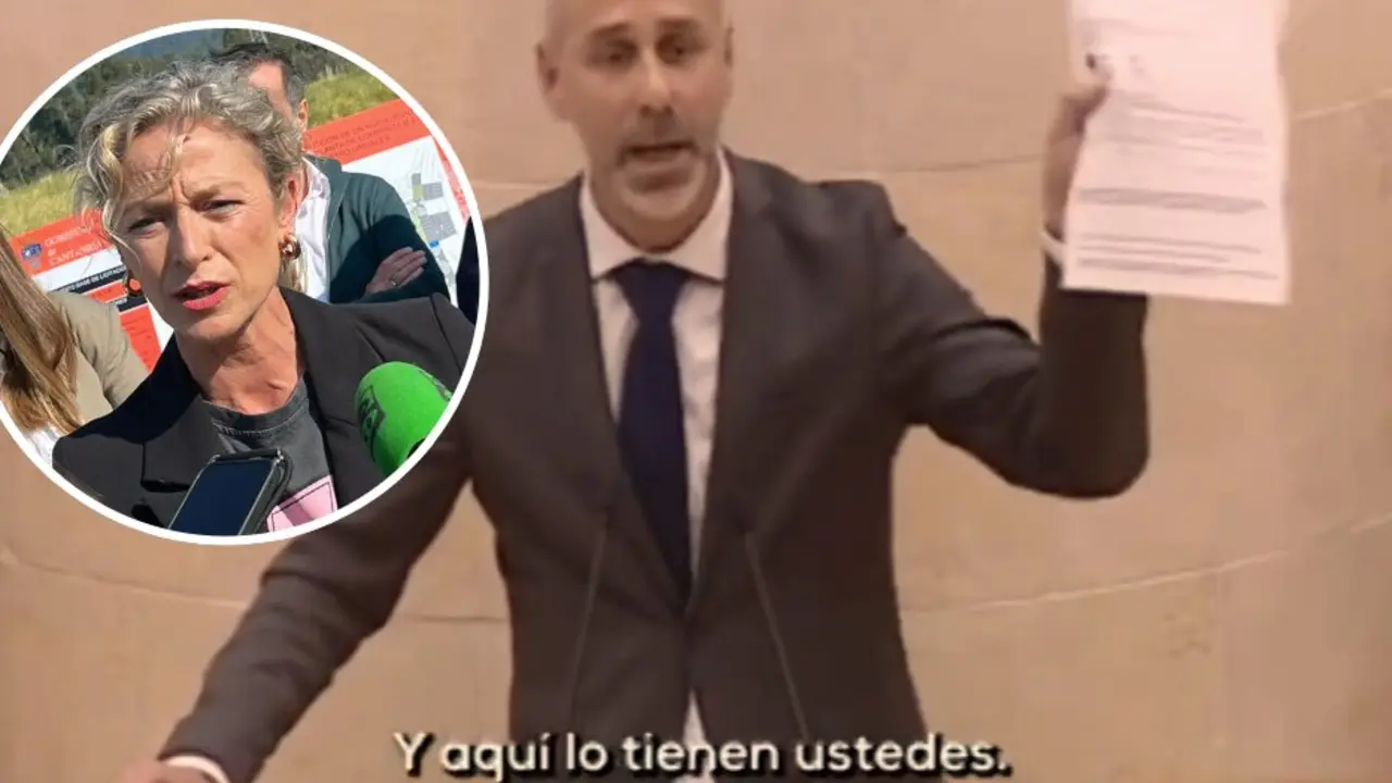 El consejero de Educaci&oacute;n de Cantabria, Sergio Silva, muestra en el Parlamento el correo que desmonta las afirmaciones de la alcaldesa de Castro Urdiales, Susana Herr&aacute;n (PSOE), a quien acusa de "mentir" sobre su participaci&oacute;n en el Patronato que decidi&oacute; el cierre del CEIP El Pedregal.