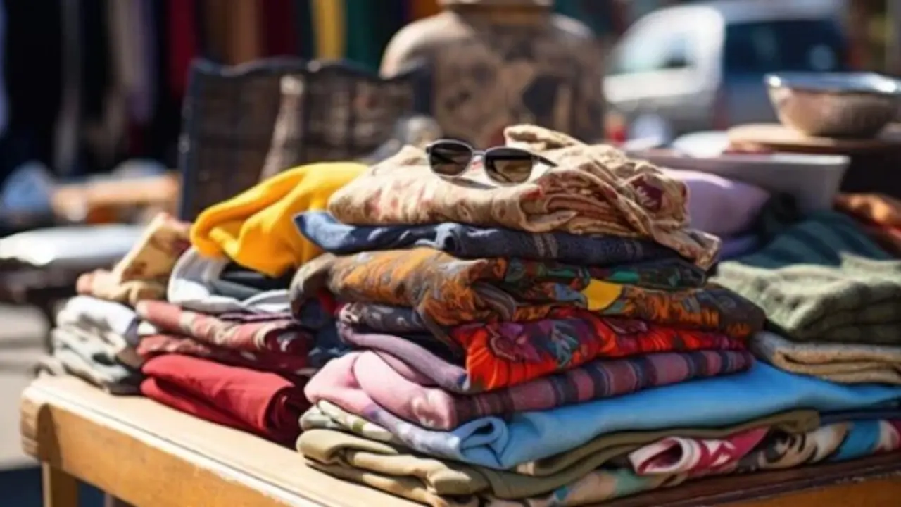 Varios prendas de ropa a la venta en un meercadillo. / A.S.P