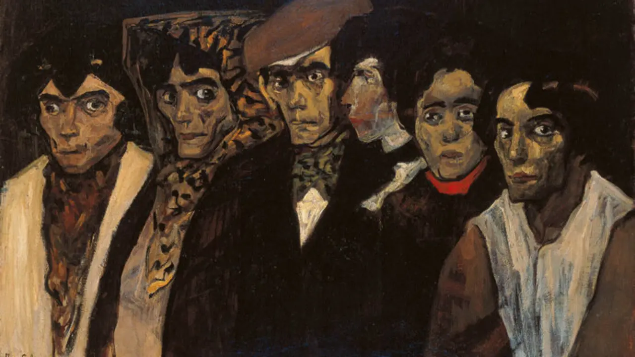 Chulos y chulas, &oacute;leo sobre lienzo. Jos&eacute; Guti&eacute;rrez Solana. / x
