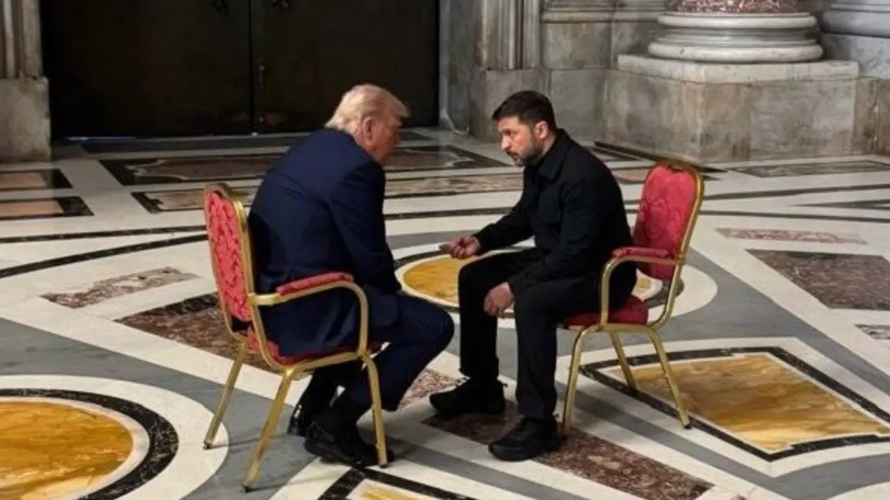 El presidente de Estados Unidos, Donald Trump, y el presidente de Ucrania, Volodimir Zelenski. / EP