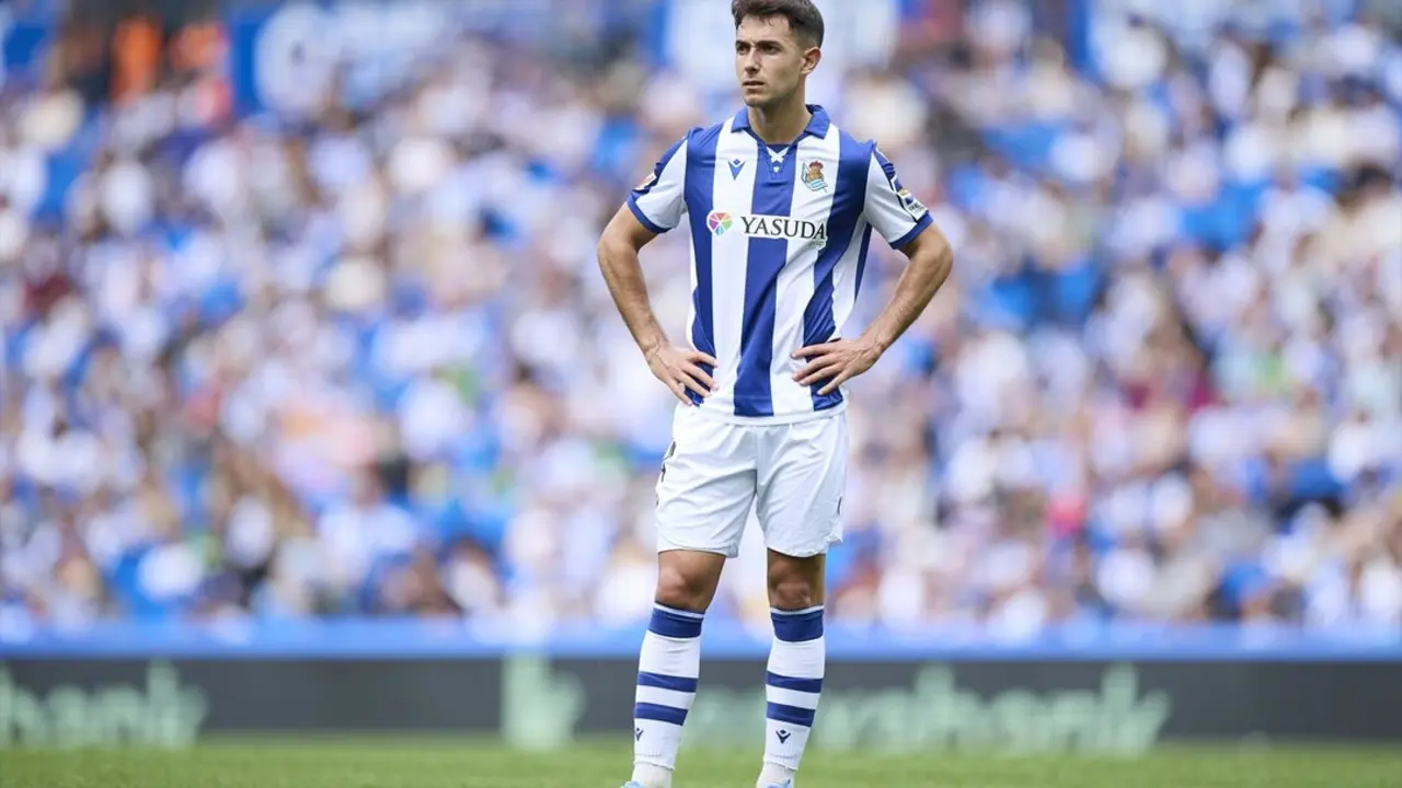 Martin Zubimendi durante el partido ante el Mallorca en la Liga. / EP