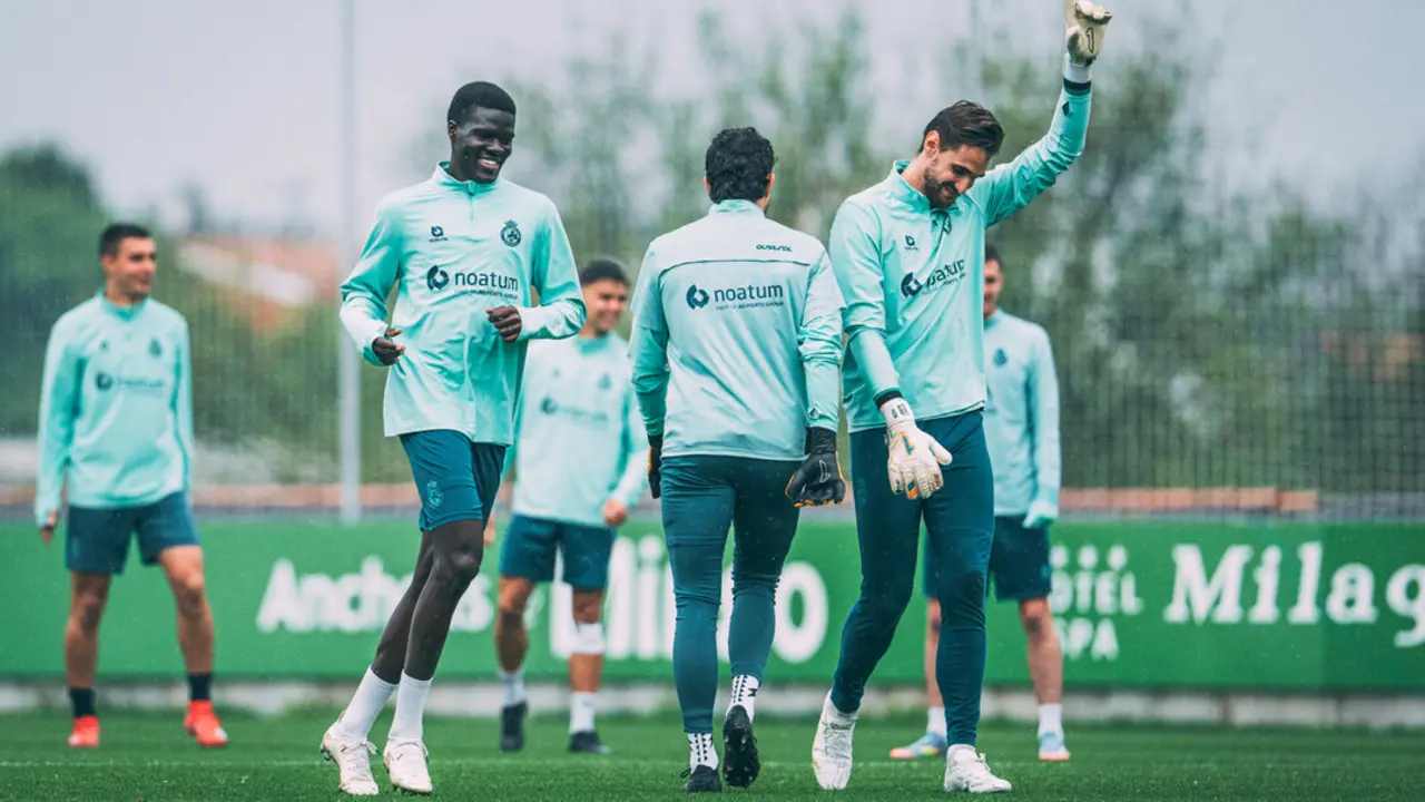 Entrenamiento de ayer en La Albericia. / RRC