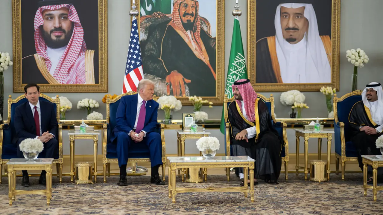 El presidente de EE.UU., Donald Trump y el pr&iacute;ncipe heredero saud&iacute;, Mohammed bin Salman. / X