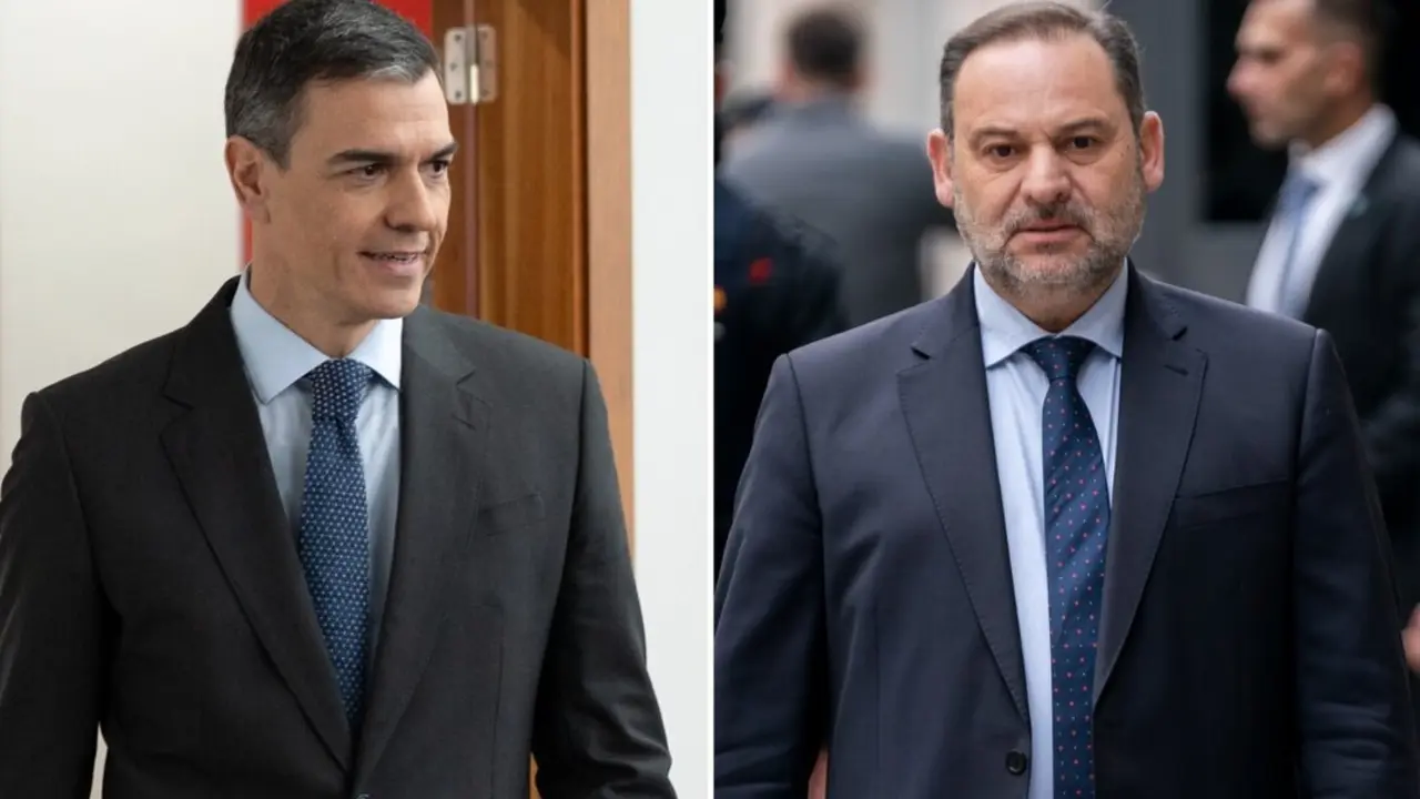 Pedro S&aacute;nchez y el exministro de Transportes y exsecretario de Organizaci&oacute;n del PSOE Jos&eacute; Luis &Aacute;balos. / EP