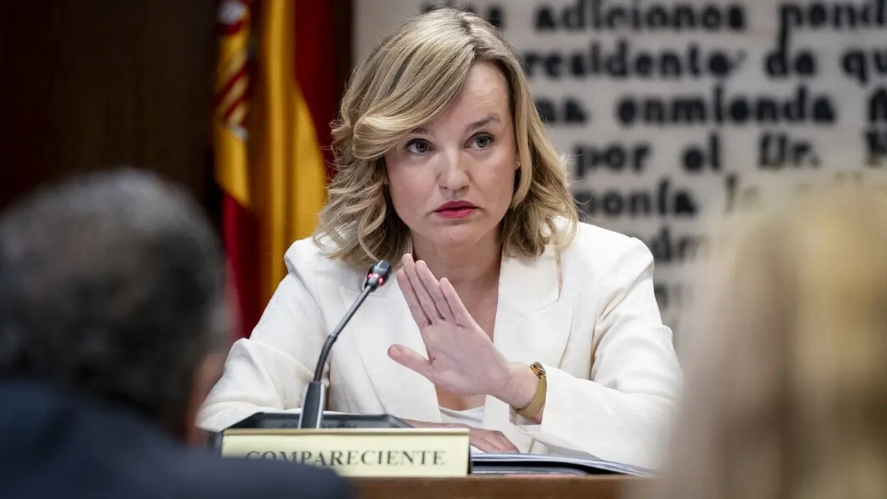 La ministra de Educaci&oacute;n, Formaci&oacute;n Profesional y Deportes, Pilar Alegr&iacute;a, comparece en la Comisi&oacute;n de Investigaci&oacute;n sobre el caso Koldo. / A. P&eacute;rez Meca