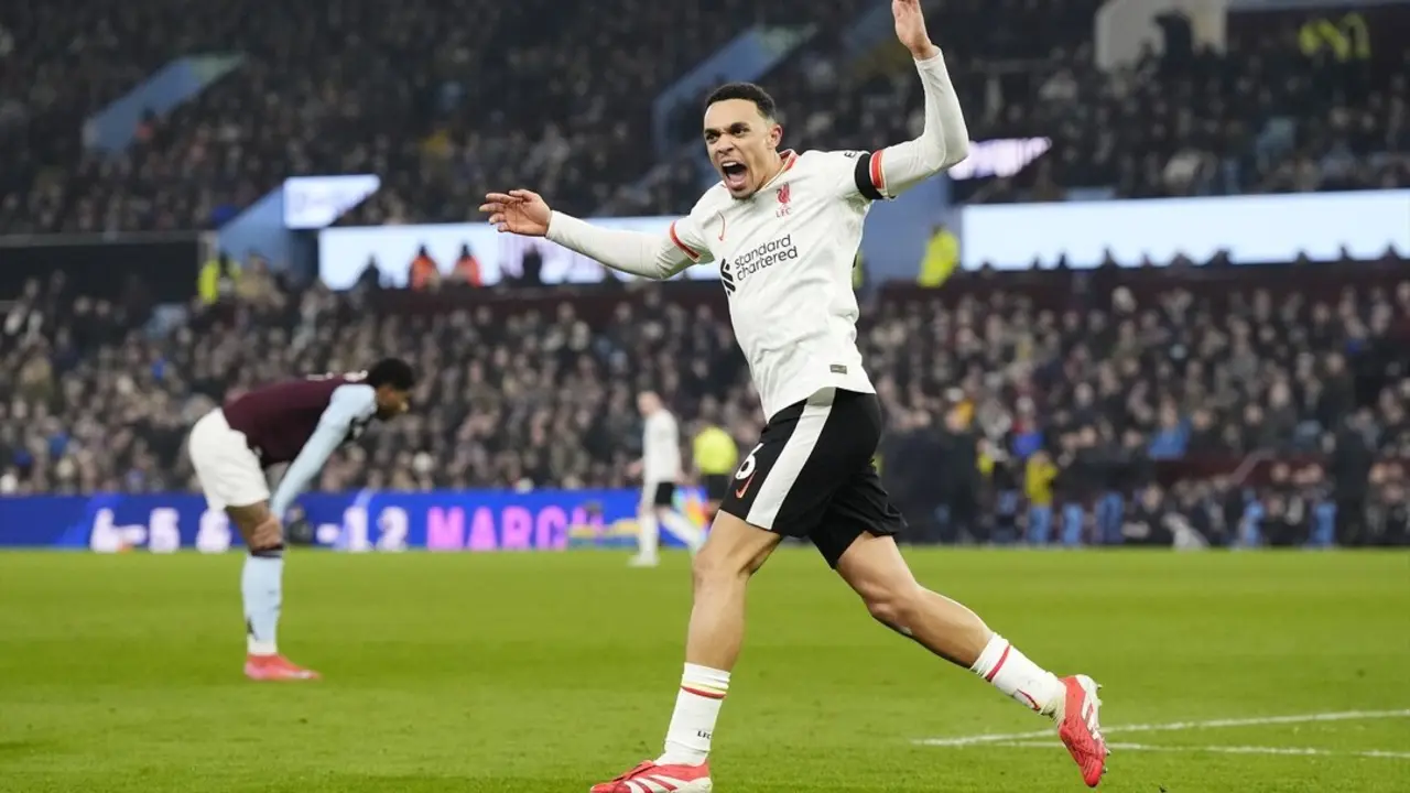 Alexander-Arnold celebra uno de sus goles con el Liverpool. / Nick Potts