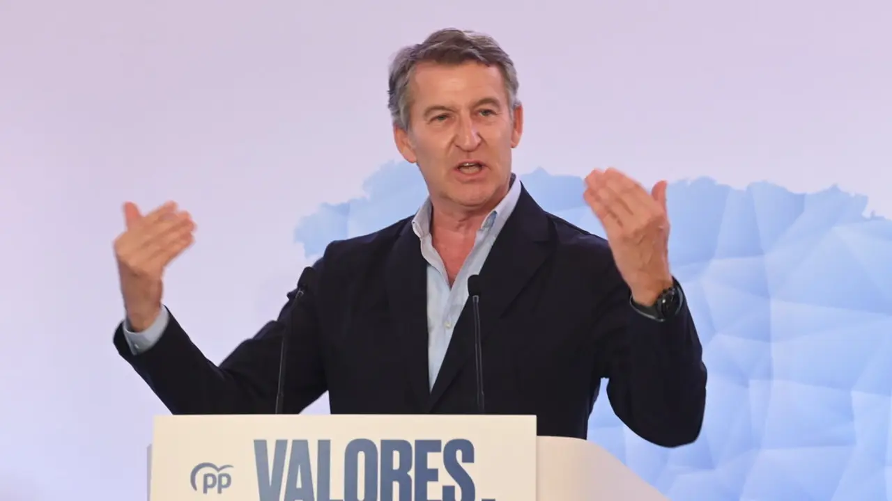 El presidente del Partido Popular, Alberto N&uacute;&ntilde;ez Feij&oacute;o, interviene durante un acto del Partido Popular. / Ram&oacute;n Comet