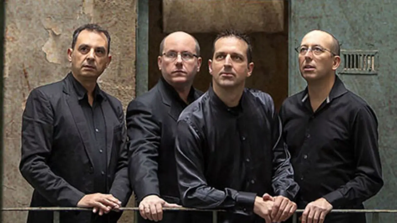 El cuarteto musical, tras un recital. / x