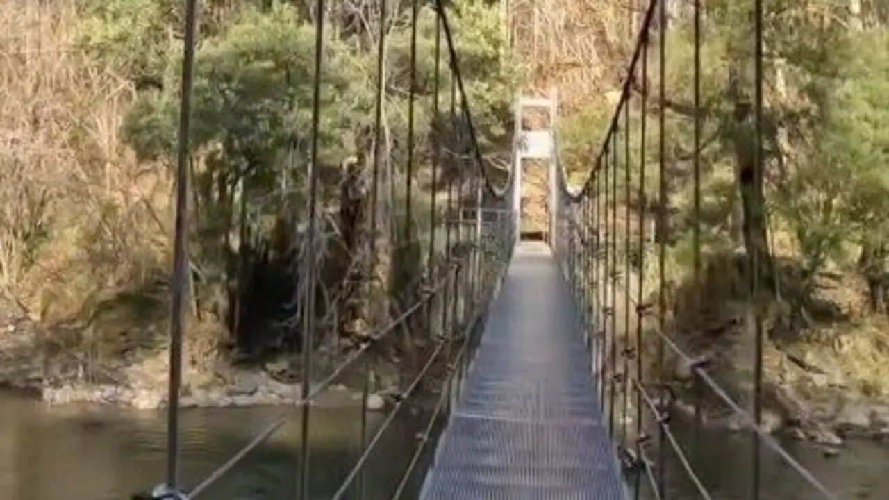 Vista del puente colgante de Rasines. / A.E.