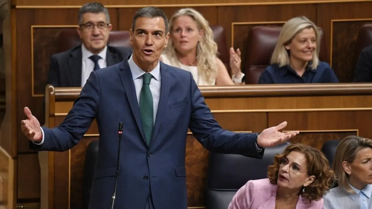 El presidente del Gobierno, Pedro S&aacute;nchez, interviene durante una sesi&oacute;n de control al Gobierno. / Fernando S&aacute;nchez
