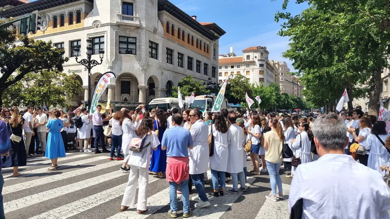 Varios m&eacute;dicos secundan la huelga celebrada ayer. / A.E.