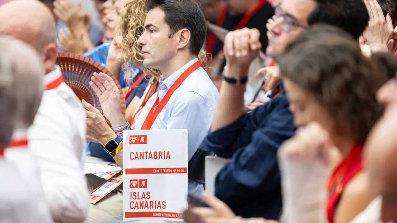 Pedro Casares en el Comit&eacute; Federal del PSOE en Ferraz. / Eugenia Morago