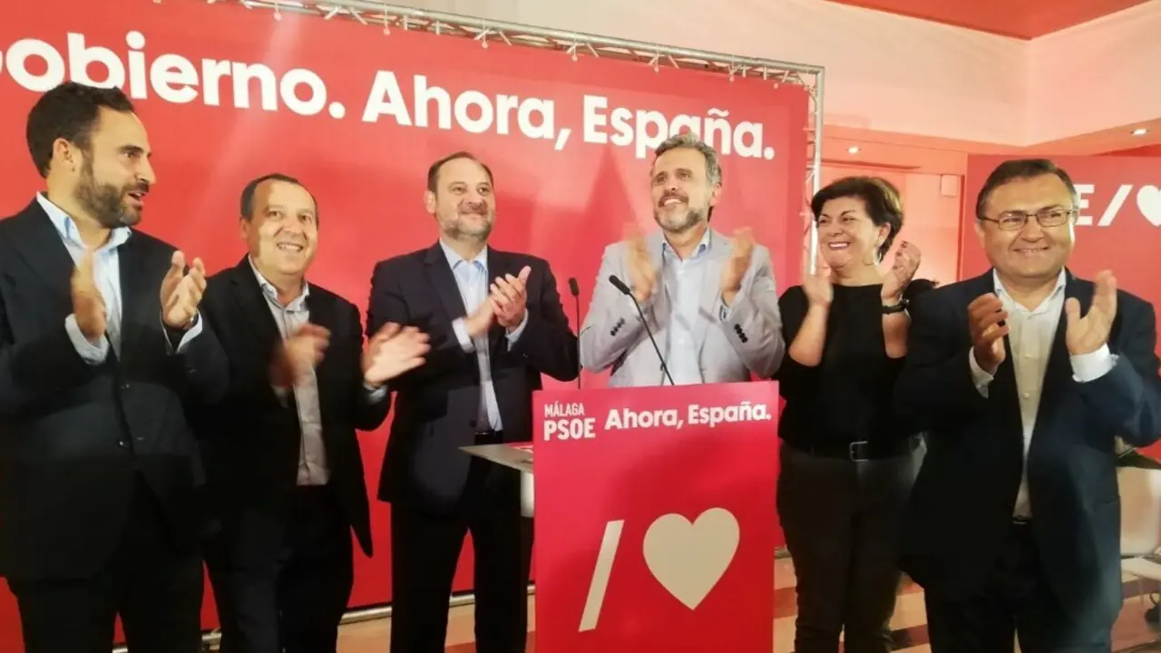 Jos&eacute; Luis &Aacute;balos, exsecretario de Organizaci&oacute;n del PSOE, en un mitin en M&aacute;laga. / EP