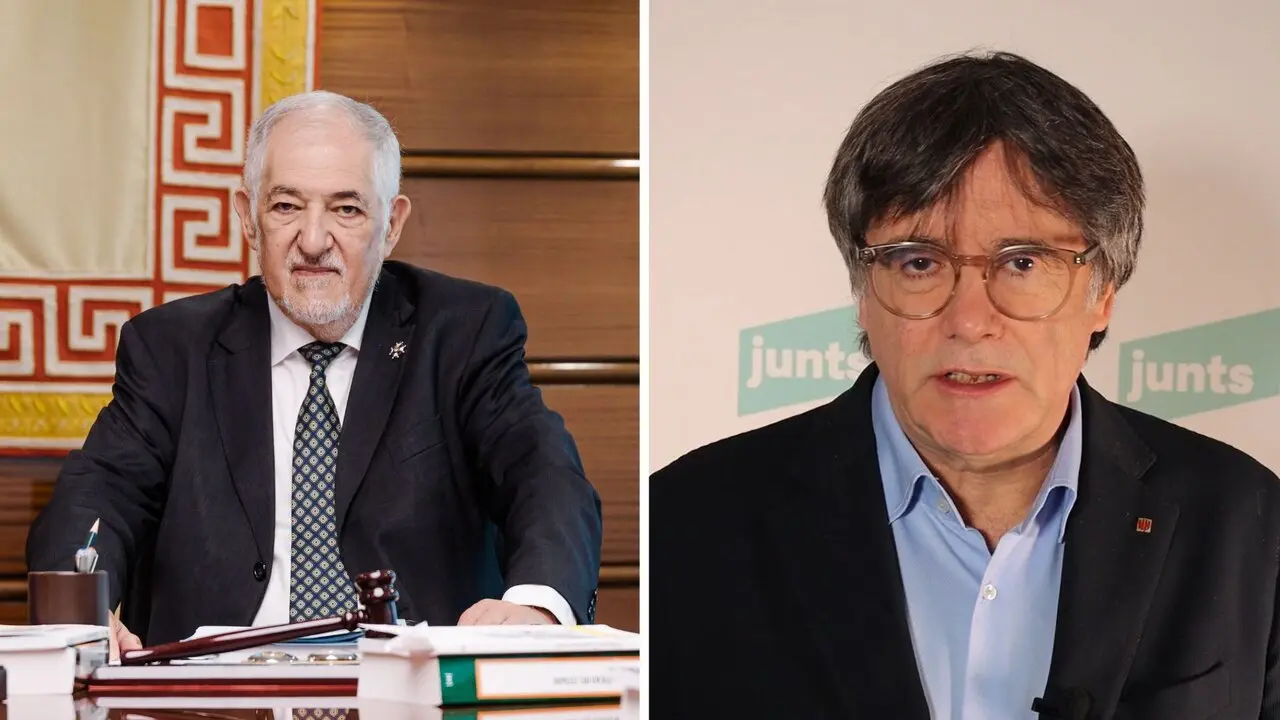 Conde Pumpido y Puigdemont. / EP