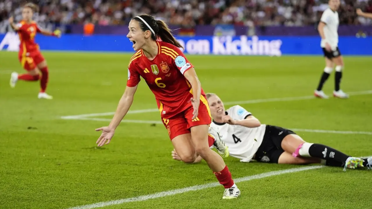 Aitana celebra el gol que da la victoria a Espa&ntilde;a ante Alemania. / Nick Potts