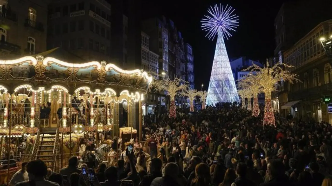 Vigo es conocida en todo el pa&iacute;s por su iluminaci&oacute;n navide&ntilde;a. / EP / Archivo