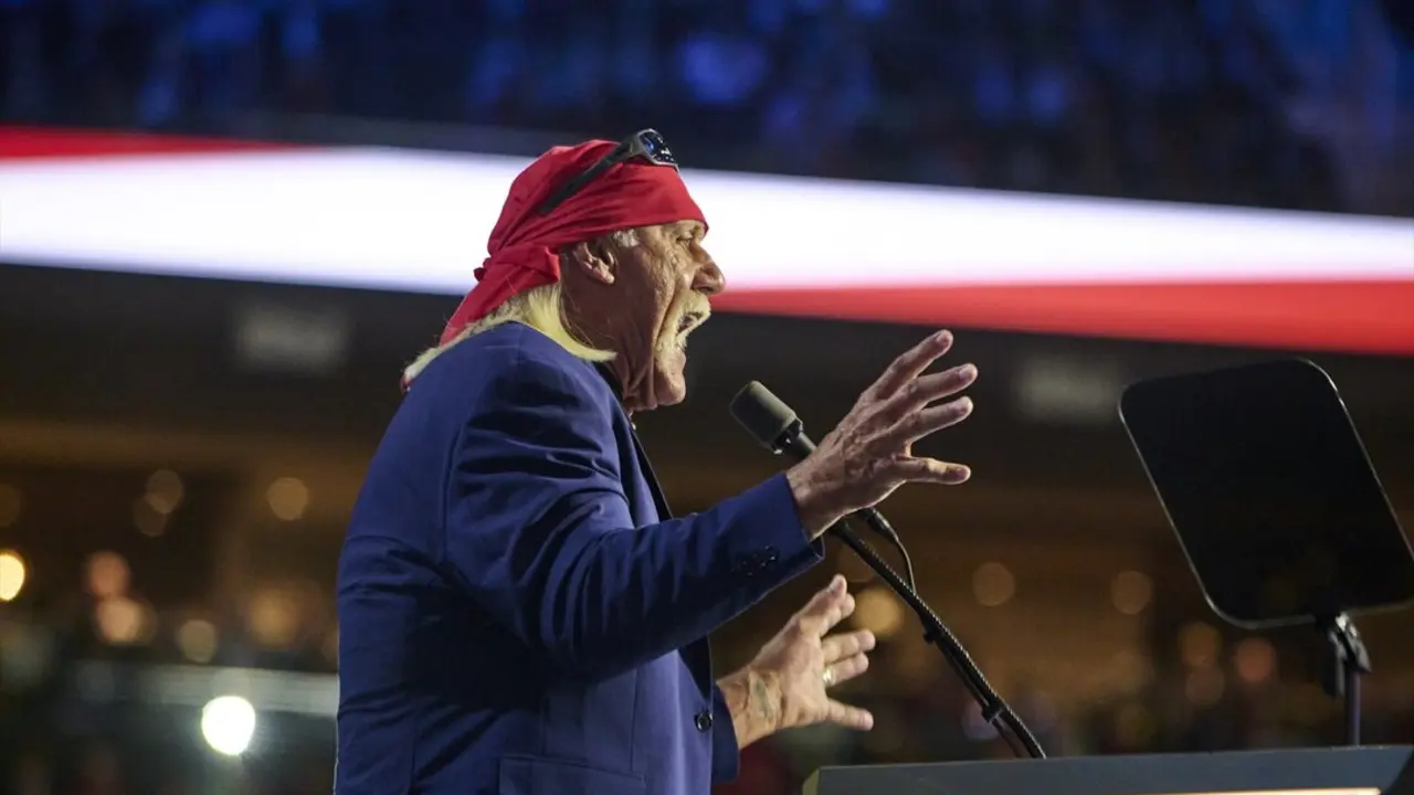 Hulk Hogan durante un discurso. / Dominic Gwinn