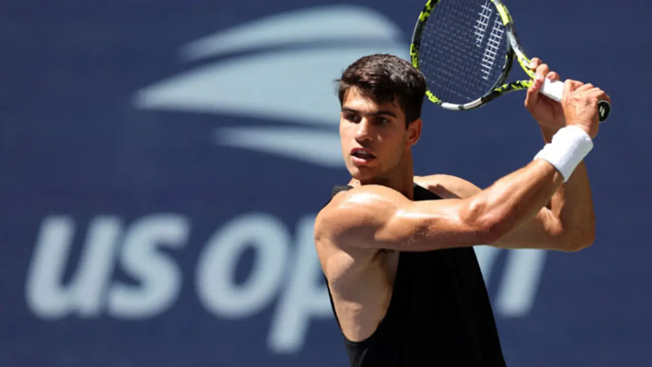 El tenista murciano Carlos Alcaraz en el US Open. / x