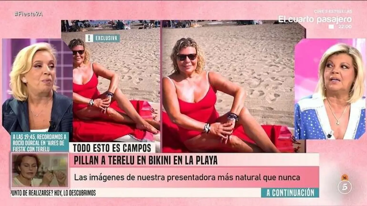 Carmen Borrego mostr&oacute; una foto de Terelu Campos en bikini sin filtros en Fiesta. / EP