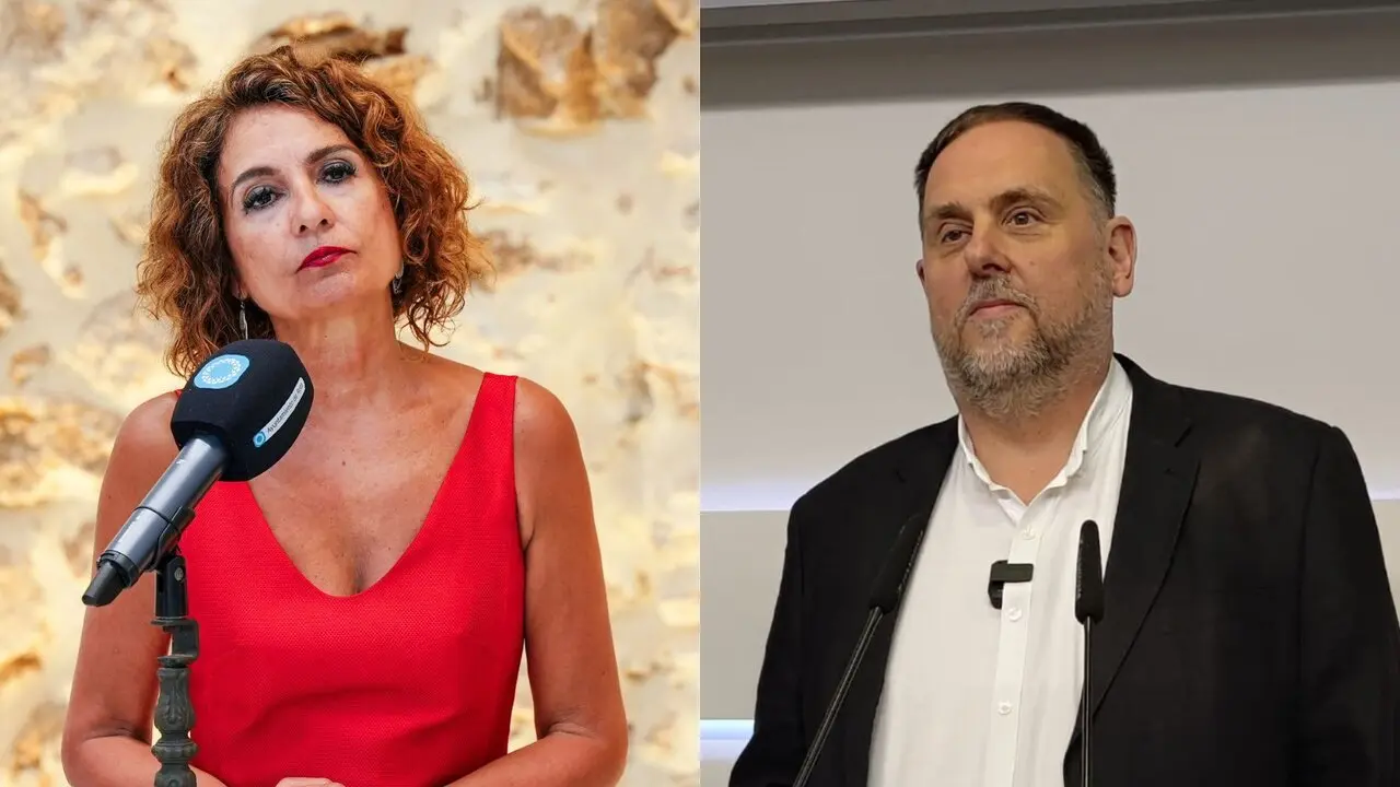 La ministra de Hacienda, Mar&iacute;a Jes&uacute;s Montero y el presidente de ERC, Oriol Junqueras. / EP