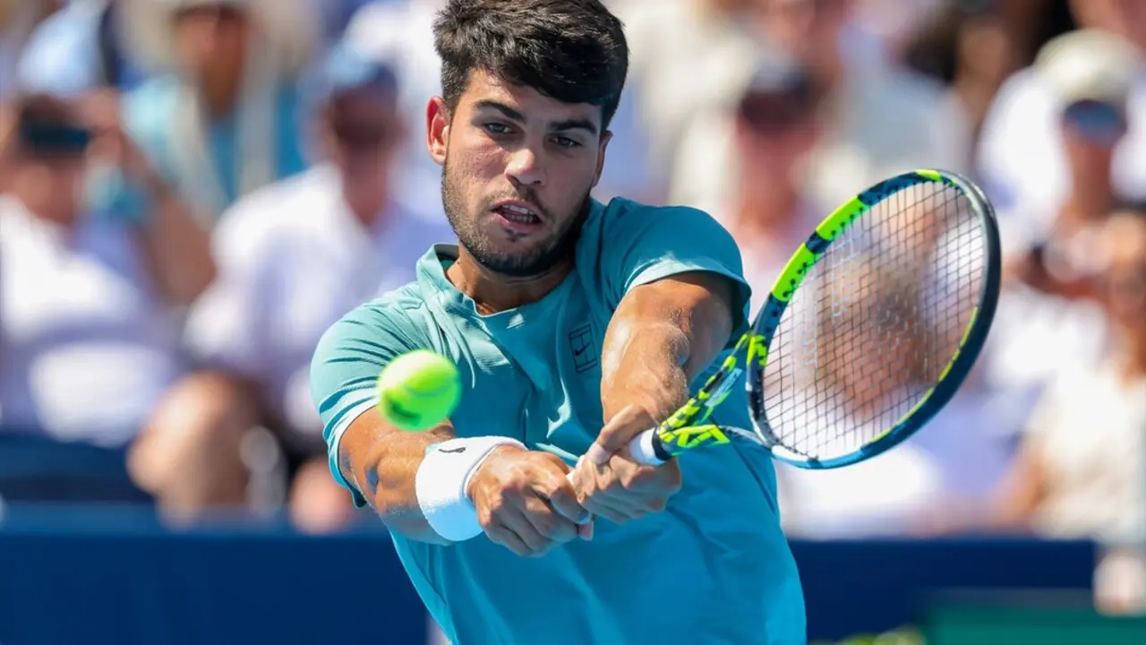 El tenista espa&ntilde;ol, Carlos Alcaraz, durante el torneo de Cincinnati. / Scott Stuart