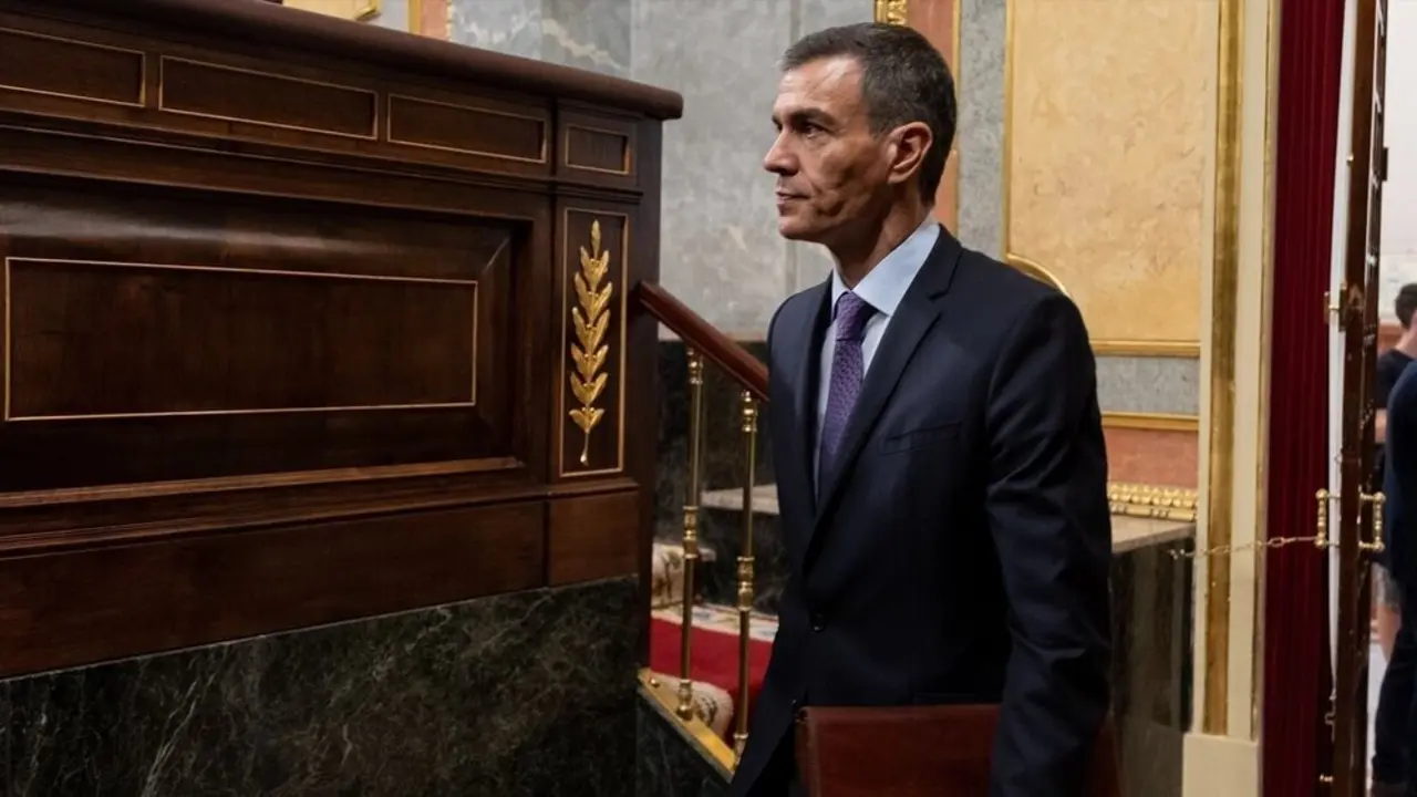 El presidente del Gobierno, Pedro S&aacute;nchez, llega a un pleno extraordinario, en el Congreso de los Diputados. / Eduardo Parra
