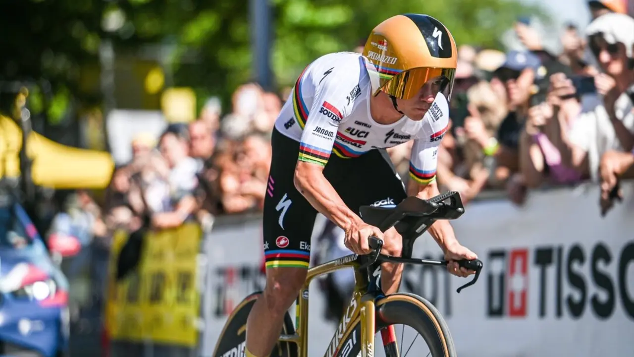 El ciclista belga Remco Evenepoel, en la contrarreloj de la quinta etapa del Tour de Francia 2025 / EP / TDF