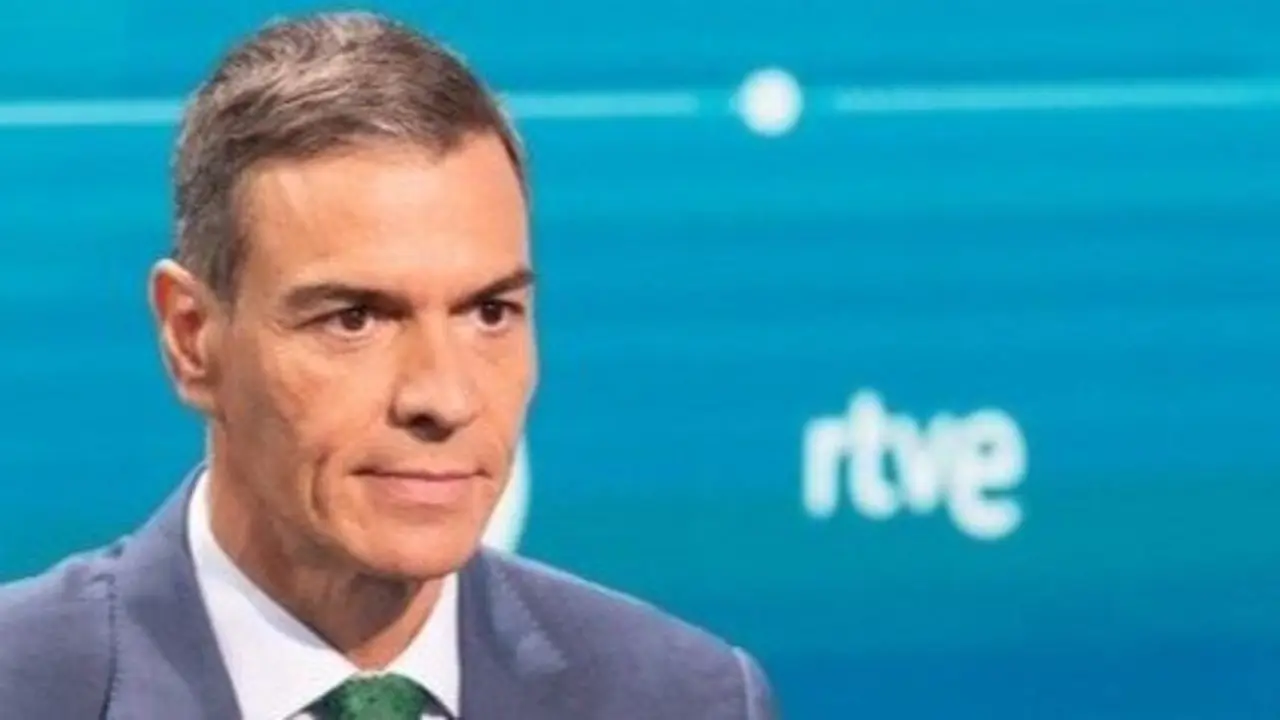 El presidente del Gobierno, Pedro S&aacute;nchez, durante su entrevista en RTVE. / RTVE