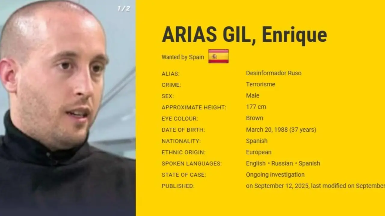 El cartel policial de la b&uacute;squeda de Enrique Arias Gil. / X