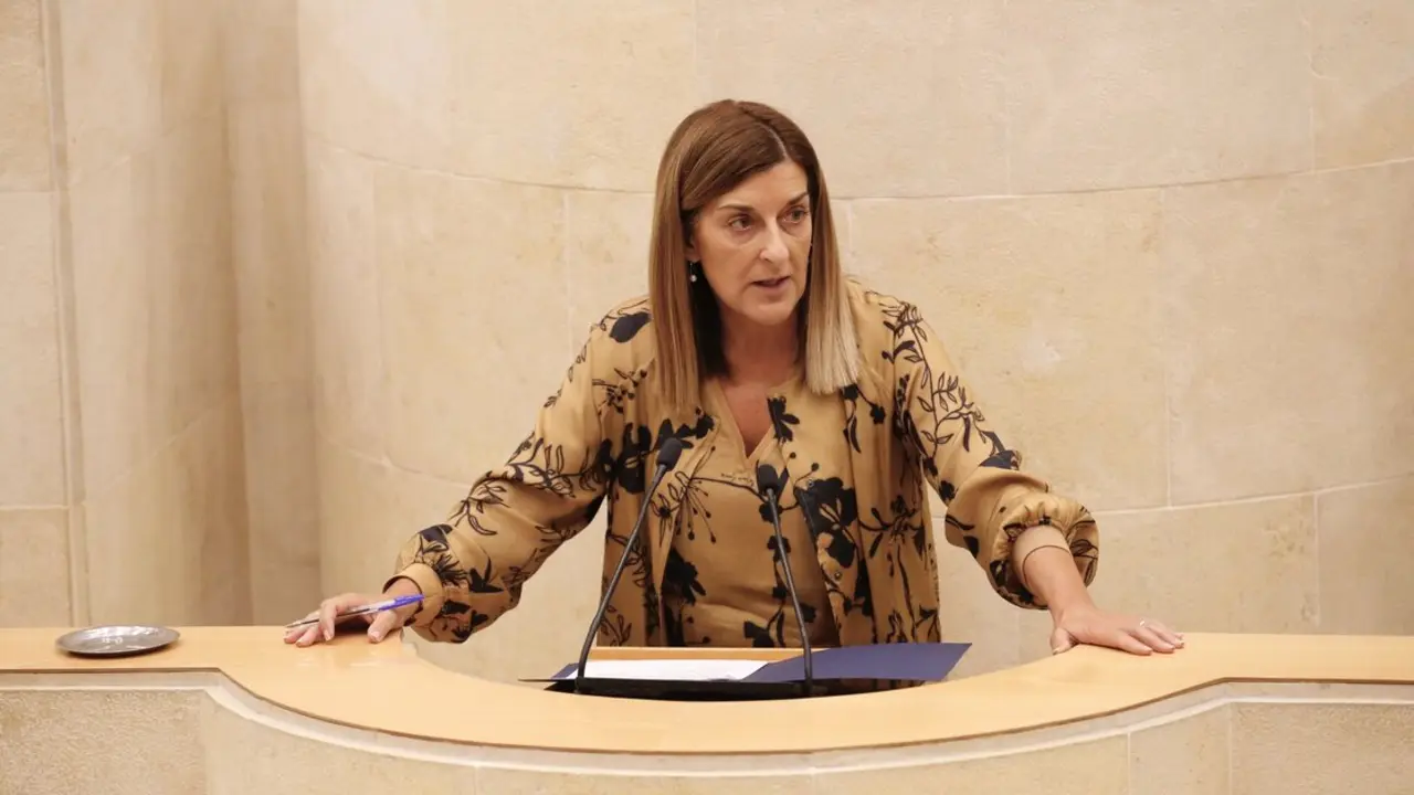 Mar&iacute;a Jos&eacute; S&aacute;enz de Buruaga, en el Parlamento regional, ayer en Santander. / A.E