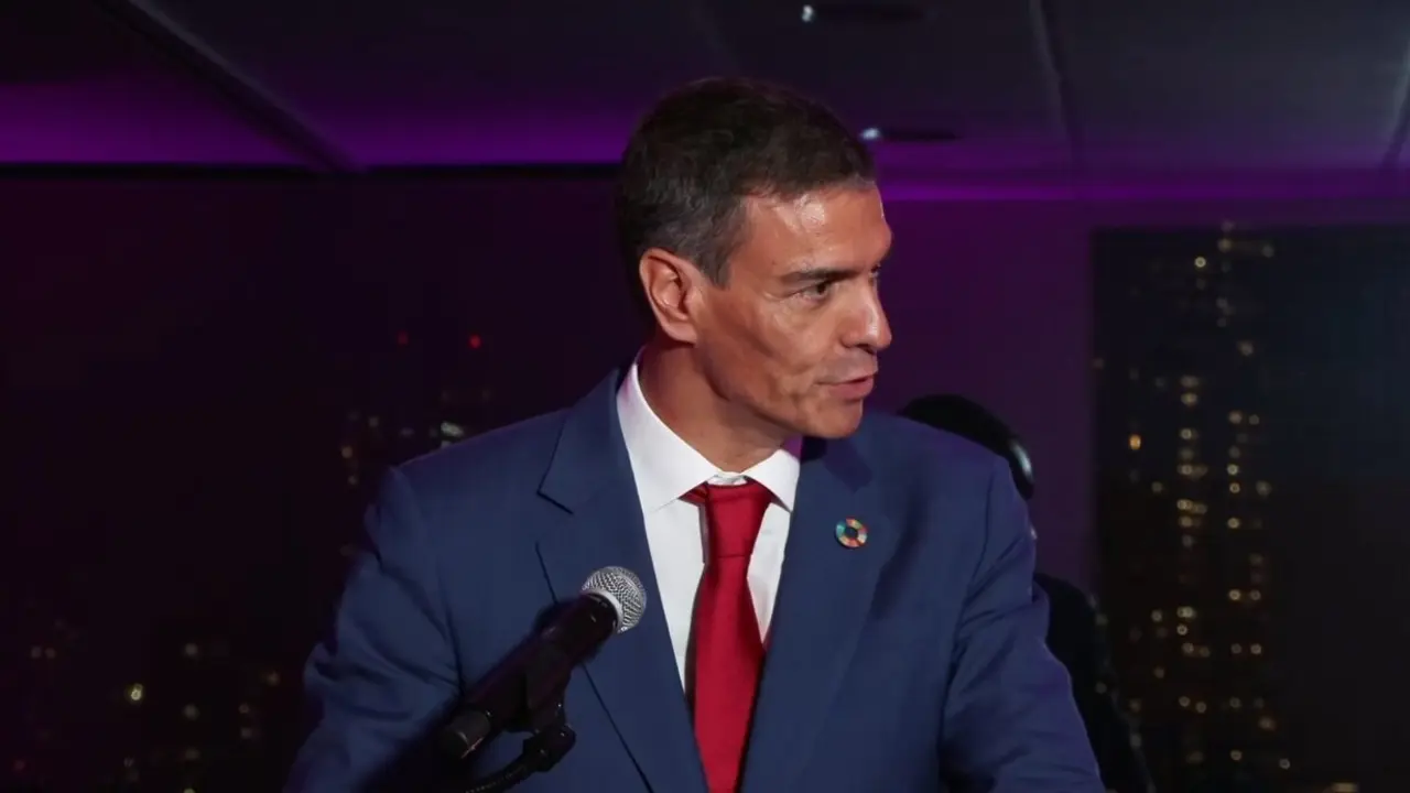 El presidente del Gobierno, Pedro S&aacute;nchez, durante un discurso. / EP