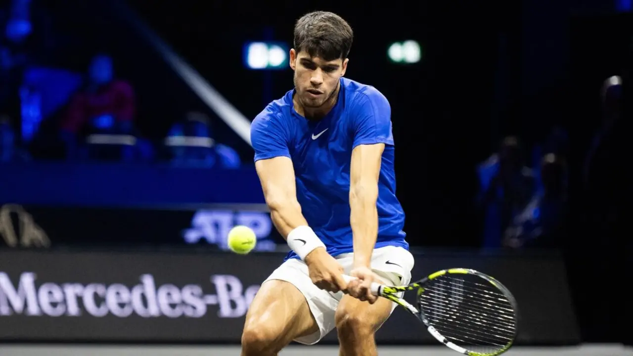 Carlos Alcaraz durante la Laver Cup. / Christophe Gateau