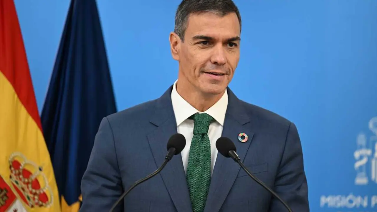 El presidente del Gobierno, Pedro S&aacute;nchez, comparece ante los medios de comunicaci&oacute;n.  / Borja Puig de la Bellacasa