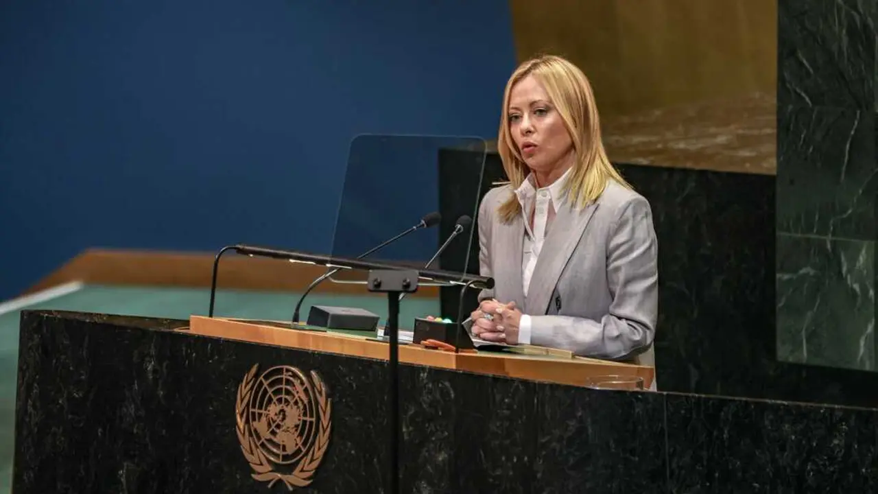 Giorgia Meloni interviene durante el Debate General de la 80.&ordf; Asamblea General de las Naciones Unidas. / EP
