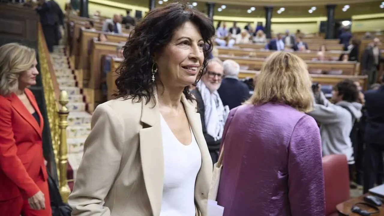 La ministra de Igualdad, Ana Redondo, llega a una sesi&oacute;n de control en el Gobierno. / Jes&uacute;s Hell&iacute;n