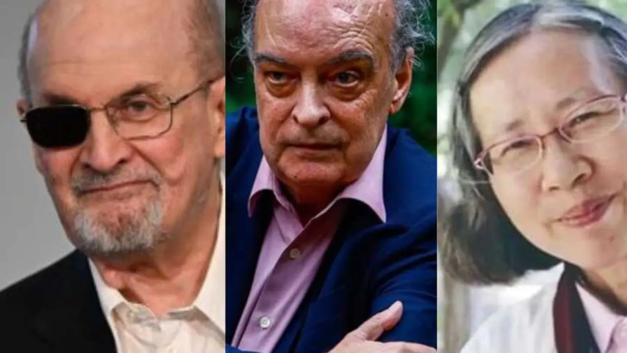 De izquierda a derecha, Salman Rushdie, Enrique Vila-Matas y Can Xue. / EP