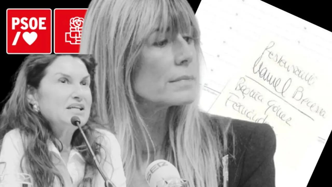 La fiscal jefe de Madrid y Bego&ntilde;a Gomez junto al documento, en una recreaci&oacute;n.