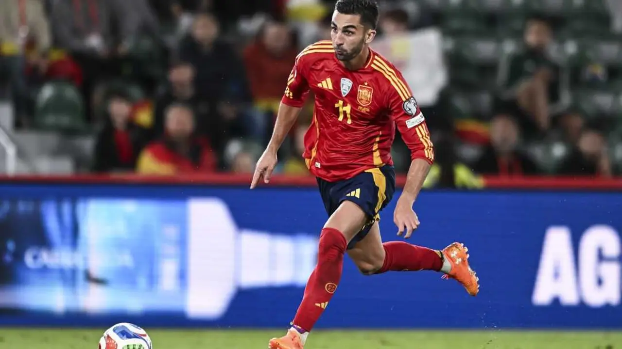 Ferran Torres durante el &uacute;ltimo partido con Espa&ntilde;a. / EP