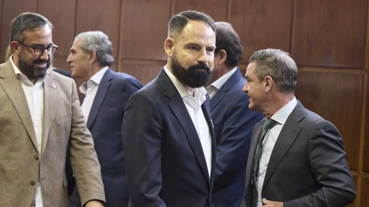 El presidente de Enusa, Mariano Moreno Pav&oacute;n (c), llega a comparecer en la comisi&oacute;n de investigaci&oacute;n sobre el &lsquo;caso Koldo&rsquo;, en el Senado. / Jes&uacute;s Hell&iacute;n