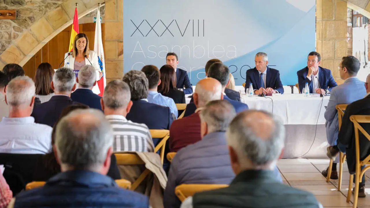 La presidenta c&aacute;ntabra, Mar&iacute;a Jos&eacute; S&aacute;enz de Buruaga, durante su intervenci&oacute;n en la XXXVIII Asamblea General de la Federaci&oacute;n de Municipios. / Alerta