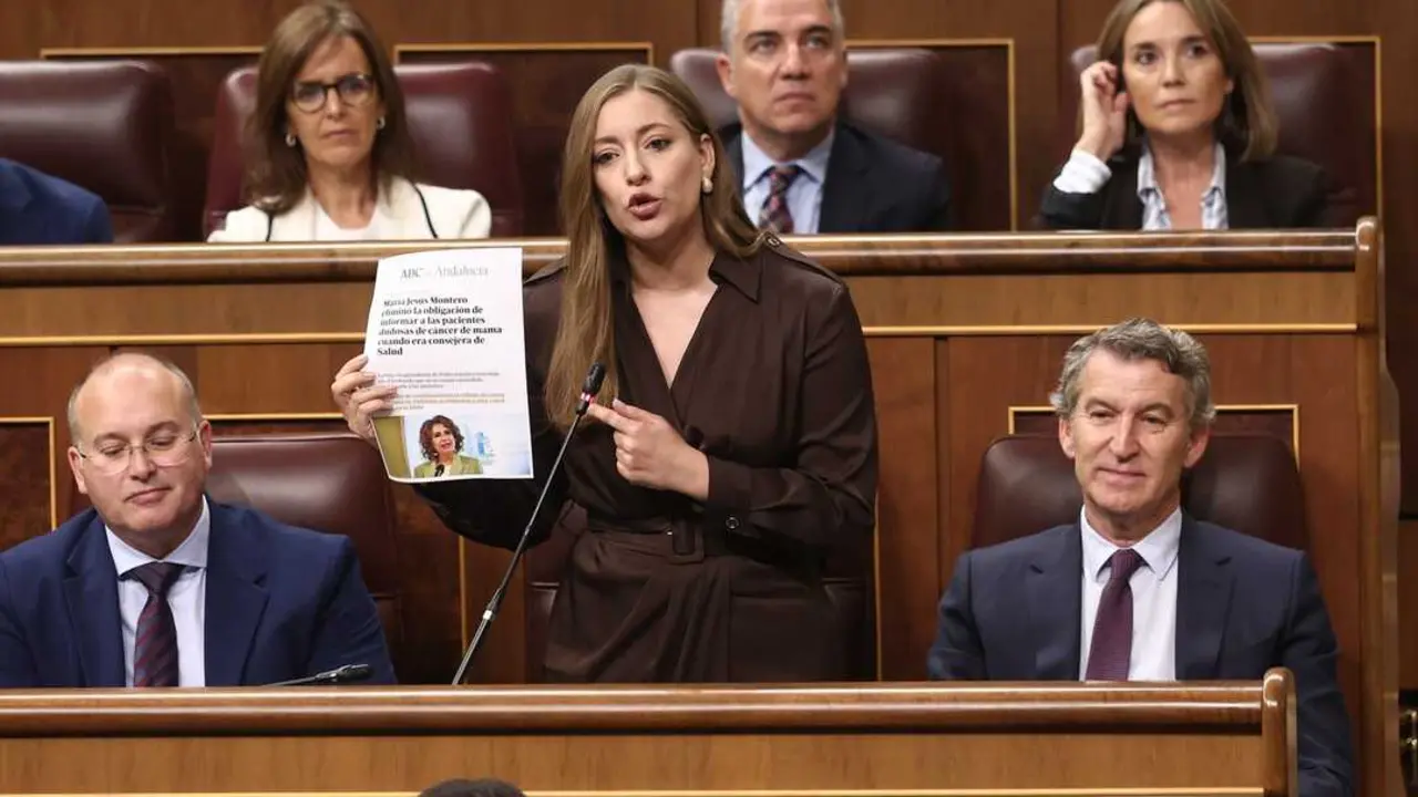 La portavoz del PP en el Congreso, Ester Mu&ntilde;oz, interviene durante una sesi&oacute;n de control al Gobierno. / Eduardo Parra