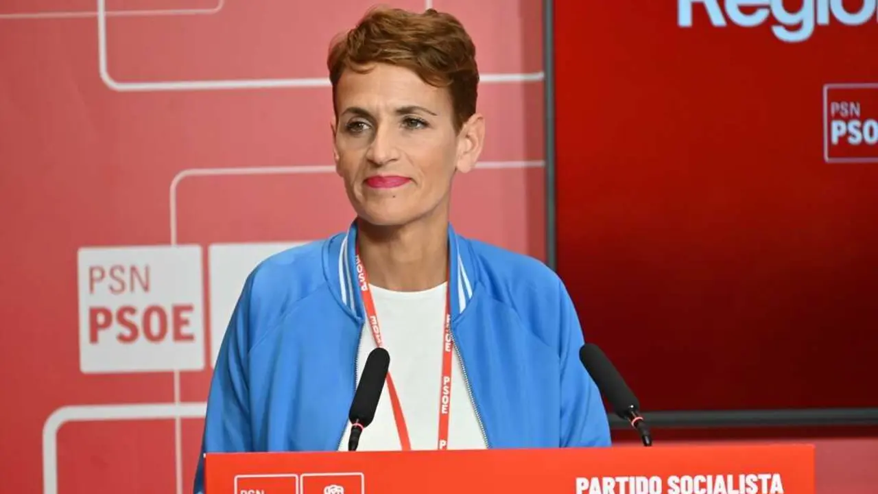 Mar&iacute;a Chivite durante su intervenci&oacute;n en el Comit&eacute; Regional del PSN. / PSN