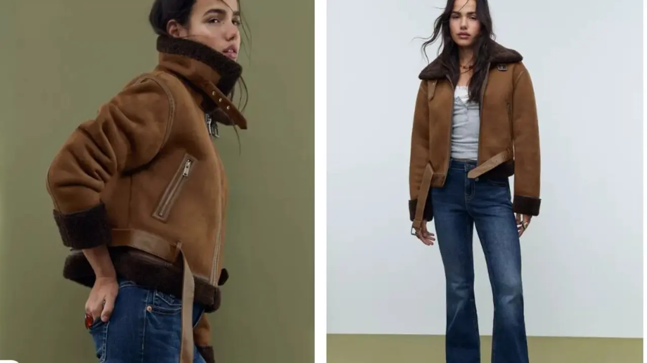 Esta chaqueta corta con cuello solapa de Stradivarius ser&aacute; tu aliada perfecta para los d&iacute;as fr&iacute;os sin renunciar al estilo. / STRADIVARIUS
