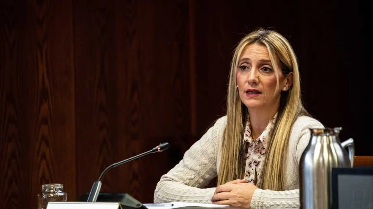 La exempleada en la sociedad mercantil Logirail, Claudia Montes Mart&iacute;nez, comparece ante la Comisi&oacute;n del &lsquo;caso Koldo&rsquo; en el Senado. / Gabriel Luengas