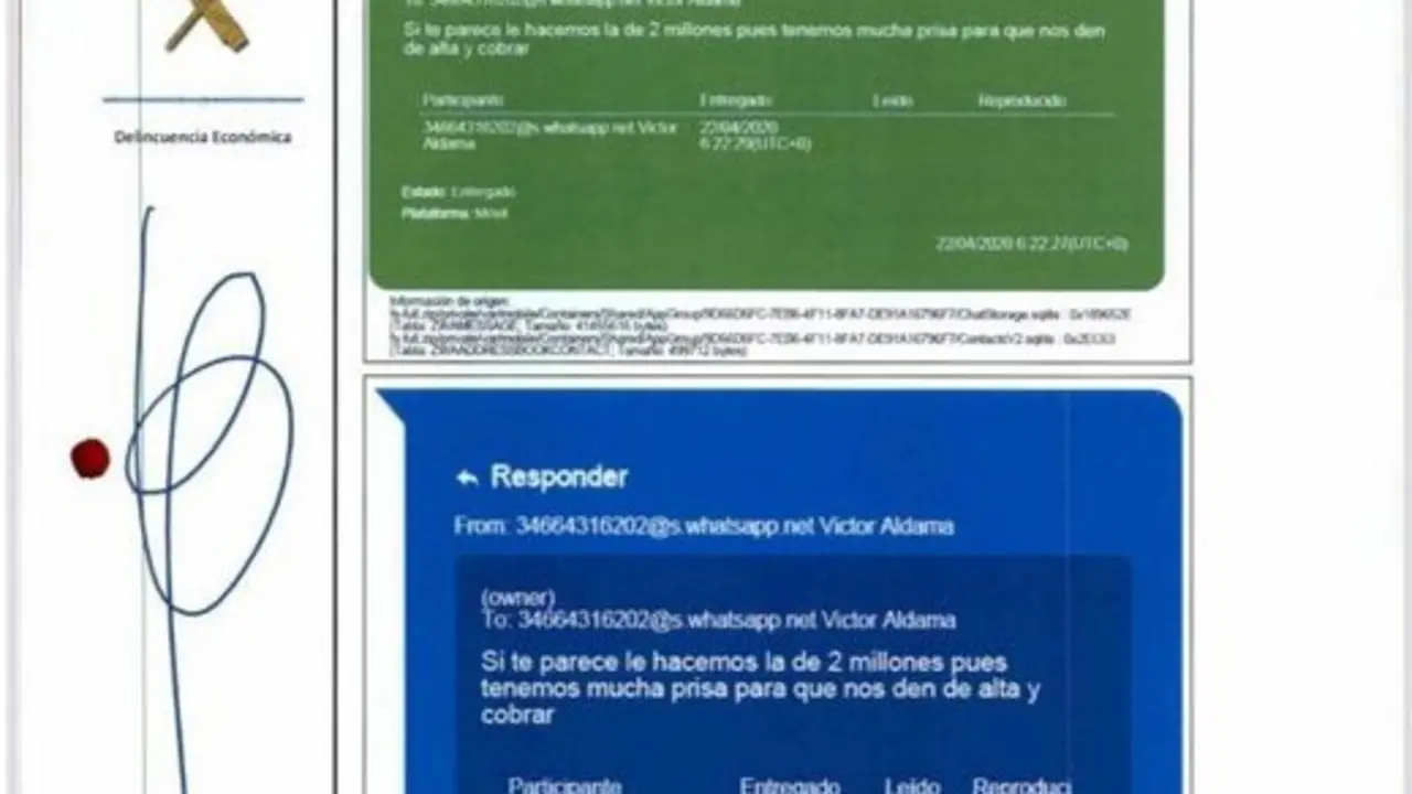 Captura de pantalla de parte de la p&aacute;gina 26 del nuevo informe de la UCO. / GUARDIA CIVIL