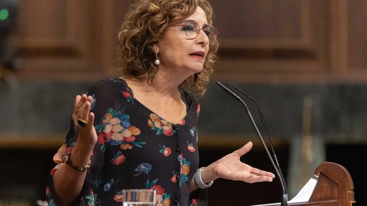 La vicepresidenta primera y ministra de Hacienda, Mar&iacute;a Jes&uacute;s Montero, durante una sesi&oacute;n de control. / Eduardo Parra